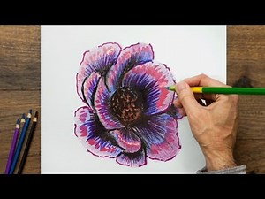 new way of using colored pencils || Flower Drawing Tutorial