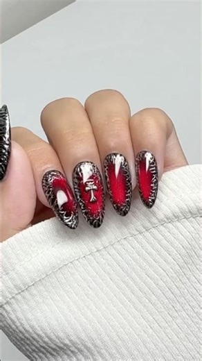 🖤🩸Gothic Vampire Glam Nails #nails #gelxnails #halloween
