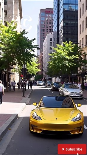 Stunning Gold Tesla Roadster Unveiled! #Tesla #ElectricCar