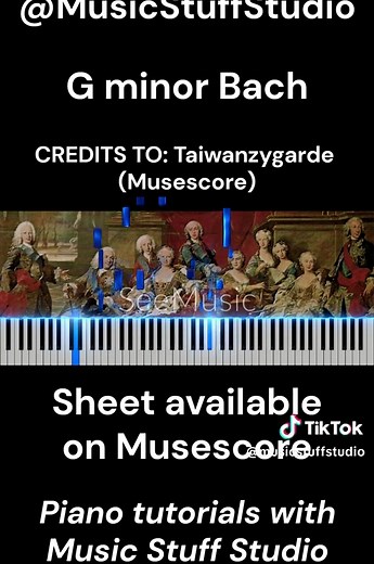 Piano Tutorial for G Minor Bach by J. S. Bach