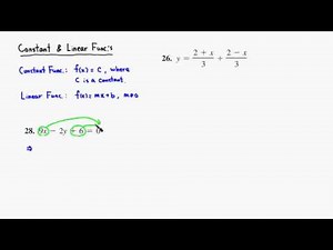 Constant & Linear Functions