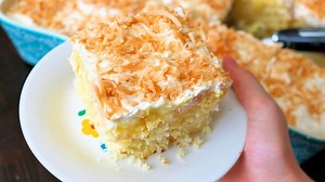 Hawaiian Pineapple Coconut Poke Cake