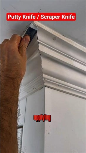 Perfect Crown Molding Corner with Putty Knife | Satisfying Interior Finishing Tool