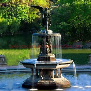 [Hot Item] Blve Large Outdoor Sculptures Garden Fountains Bronze Angel Statue Pool Water Fountain for Sale