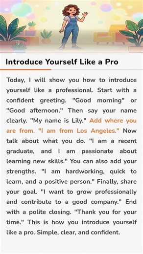 How to Introduce Yourself in English Like a Pro 🎯 | Step by Step | Beginners #shorts
