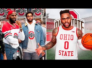 “潮男水拉” D'Angelo Russell德安吉洛拉塞尔，回到俄亥俄州立大学，参观了篮球和足球设施，并与教练杰克·迪布勒和足球队的教练瑞恩·戴进行了交谈