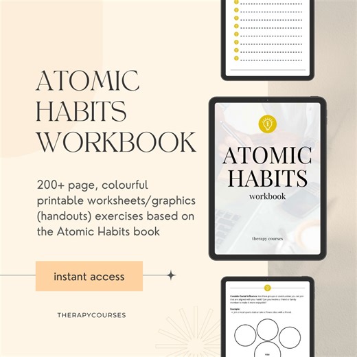 Atomic Habits Workbook: 200+ Pages Worksheets Based on the Book. - Etsy