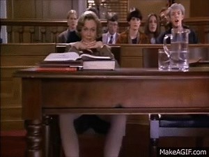 Serial Mom - Kathleen Turner Fanning Legs in Courtroom on Make a GIF