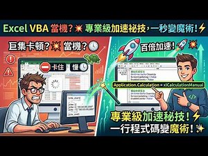 告別轉圈圈！Excel VBA 效能優化三巨頭，新手必學的防錯與加速指南