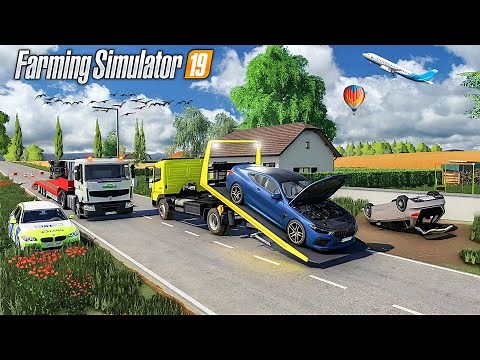 Road accident, car on the roof | Scenario mission (Farming Simulator 19)