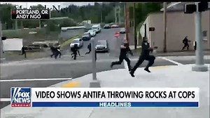 194K views · 2.2K shares | Caught on camera: the chaotic moment Antifa protesters started throwing rocks at police officers near an ICE facility | Fox & Friends | Facebook
