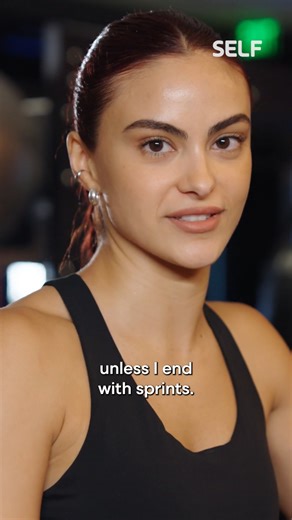 We couldn't agree with Camila Mendes more, sprints are the perfect finisher! At the link in bio Cami takes us through every movement in her current workout routine and trust us–she's a beast! | SELF