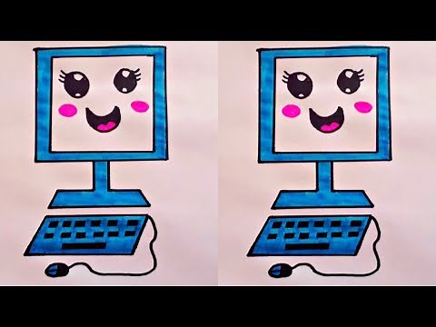 Draw a computer for children