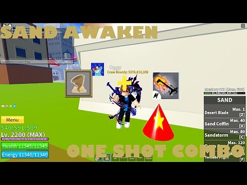 『SAND AWAKENING + DEATH STEP ONE SHOT COMBO』Bounty Hunting | Blox Fruits | Update 17 | GL Roblox