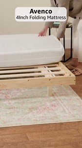 Avenco Folding Mattress Topper, 4 Inch Trifold Mattress, Queen Size Folding Mattress for Indoor, RV/Camper Van, Travel, Camping, Guest Room-Breathable Cover & Non-Slip Bottom