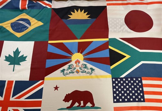 100% Cotton Panel With the Country Flag Prints, Luxury Italian Fabric, Designer Fabrics. - Etsy