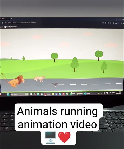 Animals running animation video using html & css #htmlcss #coding #animationvideo #programming