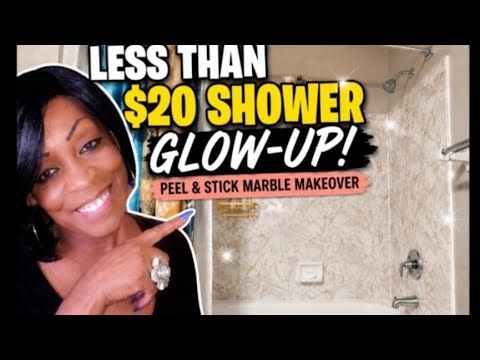 Budget Bathroom Makeover Using Marble Contact Paper