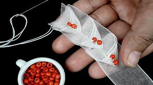 40K views · 185 reactions | How to make Handmade Ribbon Lace Design With Beads Full Video link: https://youtu.be/h2A27CtMdI8 www.pinterest.com/nakshikathaonnet | Cherry Blossom | Facebook