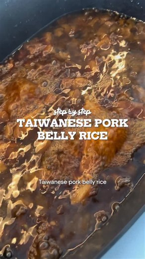 Amy | Cantonese Toronto Creator on Instagram: "Taiwanese Pork Belly Rice 🤤 Slow Cooker: Ninja Foodi PossibleCooker 8 in 1 @ninjakitchencanada @ninjakitchen - use sauté function to brown the pork belly - slowcook function on high for 3-4 hours or until melt in your mouth tender I 4x this recipe for 7 people! - 1 lb pork belly - 5 cloves garlic, minced - 2 tbsp Shaoxing rice wine - 20 g rock sugar or 1 tbsp sugar - ½ tsp five spice powder - ¼ tsp ground white pepper - 5 shiitake mushrooms, rehydr