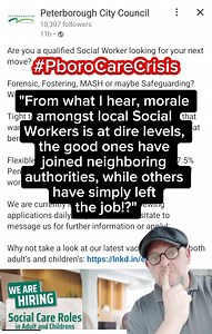 June 2024 - Failings by PCC found by Local Government and Social Care Ombudsman. Jan 2024 - Ofsted rates children's services 'inadequate' at Peterborough City Council. Jan 2024 - Peterborough: Number of children on protection plans doubles. Nov 2023 - PCC "having to accommodate more children with complex needs requiring care." Oct 2023 - PCC "told its response to child exploitation was 'not effective'". #SocialCare #Peterborough #SocialWorkers #PboroCareCrisis #PboroShittyCouncil | Darren Fower 
