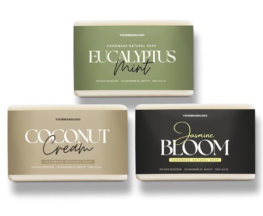 Soap Labels, Soap Packaging, Handmade Soap Label Template, Cosmetics Label, Skincare Label, Bar Soap Wrap, Soap Template - Etsy