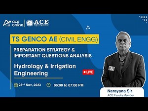 TSGENCO-AE (Civil)| Hydrology & Irrigation Engg |Preparation Strategy, Imp Ques Analysis |ACE Online