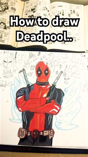 “Deadpool Coloring Transition ✏️➡️🔥”How to draw Deadpool/Drawing Deadpool #smartgaudget #deadpool🍀