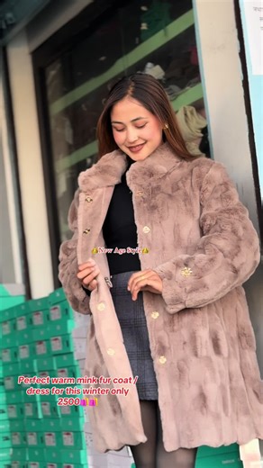 Perfect Winter Dress and Mink Fur Coat for Style