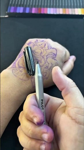 Learn how to make a fake tattoo with a black school pen‼️💯 #tattoo #viralvideo #tattooartist #art