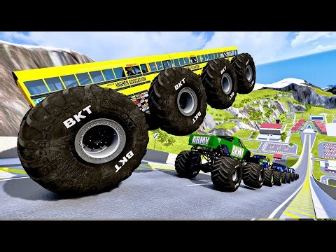 Epic Fails Monster Truck Jumps Over Cars