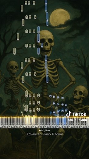 Advanced Piano Tutorial for Spooky Scary Skeletons