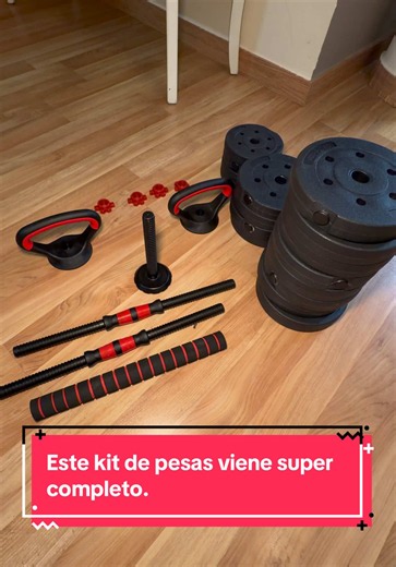 Kit de pesas JUPPLIES: mancuernas, barra y kettlebell ajustable