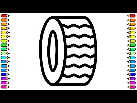 Cómo dibujar una RUEDA DE AUTO / Dibujo de RUEDA DE AUTO paso a paso / Dibujos para niños