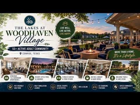 The Lakes at Woodhaven Village in Conroe, TX | 55+ Active Adult Community Tour
