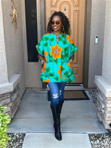 Zoro Ankara Top With Pockets and Slits, African Women’s Tops, Xs-plus Sizes - Etsy