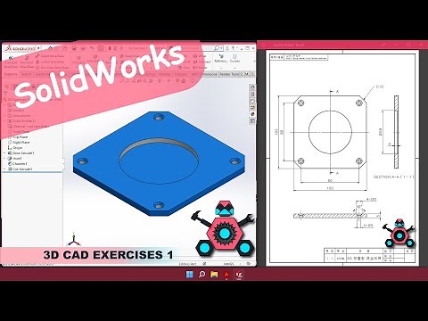 SolidWorks | 3D CAD EXERCISES 1 | StudyCadCam | Solution Tutorial |