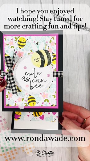 🐝 “Cute as can BEE” card idea using the Meant To Bee Bundle. Join me from start to finish for a quick card-making tutorial using the Bee With You Bundle. Don’t forget to follow for tutorials, free classes, free templates, special offers, creative inspiration and more! ❤️ #cardmaking #stampinup #handmadecards #createwithronda #diy | Creating Success with Ronda Wade