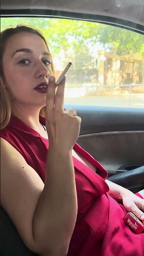 Hotbox in car smoking cigarette