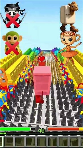 🐪FRIGO CAMELLO SURVIVES THE SPIKE PARKOUR! #shorts #minecraft