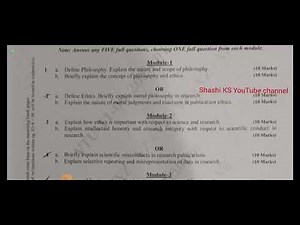 VTU PhD Coursework Exam Question paper| Research and publication Ethics Sep 2023 Exam