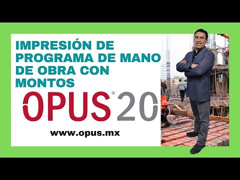 Impresión de Programa de Mano de Obra con Montos en OPUS 20