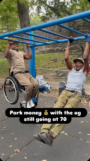 Age is just a number 💪🏾 Today I got the honor of working out with a 70 year old legend. Proof that discipline and consistency keep you strong at any stage of life Follow the journey for more 💪🏾♿️🙌 #calisthenics #calisthenia #bodyweightfitness #bodyweightexercises #parkworkout #spinalcordinjury #paralysis #wheelchair #wheelchairuser #ageisjustanumber #lifestyleinspo | Garrison Redd