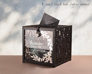 Black Wedding Card Box, Large Wedding Card Box, Wedding Card Box With Lock - Etsy
