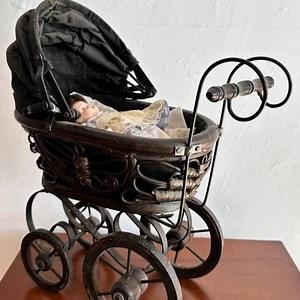 Victorian Antique Doll Pram – French Handmade Doll Carriage for Vintage Interior & Collection - Etsy UK