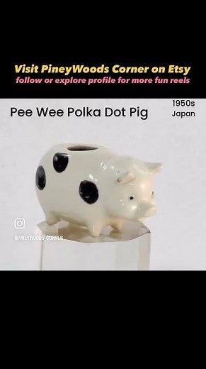 Pee Wee Polka Dotted Pig from PineyWoods Corner
