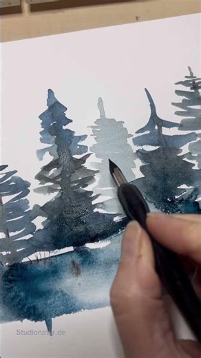 Flowing forest watercolour painting ~ AQUARELL Fließender Wald #art #watercolor #nature