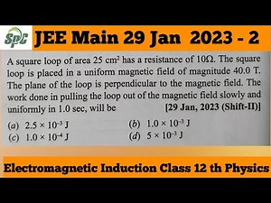 A square loop of area 25 cm ^2 has a resistance of 10 ohm . A square loop is placed in a uniform Mag