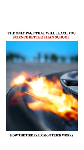 UNIVERSE | SCIENCE | TECHNOLOGY on Instagram: "Ever seen a tire suddenly explode with fire and snap perfectly onto the rim? It looks dangerous—and it is—but the science behind it is fascinating. Here’s what’s happening 👇 A flammable substance (like brake cleaner or starting fluid) is sprayed inside a loose tire. When it’s ignited, the fuel burns rapidly, heating the air inside. Hot air expands instantly, causing a sudden spike in pressure. That pressure forces the tire beads outward, sealing th