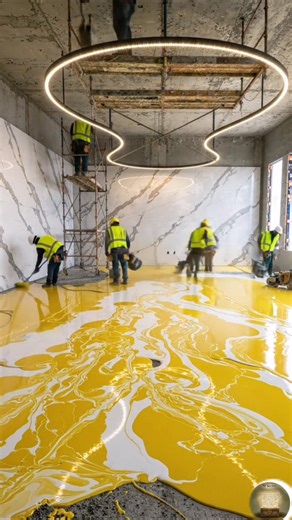 Luxury Epoxy River Floor Living Room Transformation | Golden Interior Design 2026 #polishedplaster